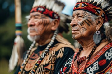 Fototapeta premium An Indigenous culture portrait Senior men and women