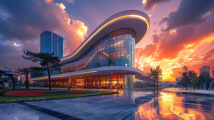 Obraz premium Capture the grandeur of Pristina, Kosovo created with Generative AI technology