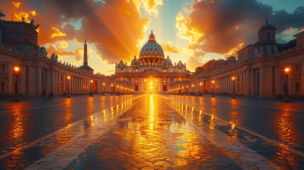 Fototapeta premium Capture the grandeur of Rome, Italy created with Generative AI technology