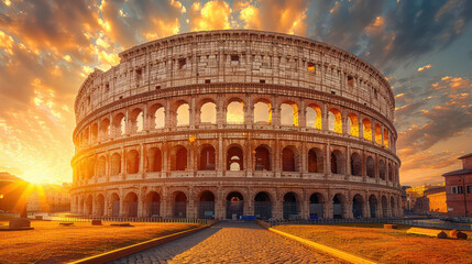 Naklejka premium Capture the grandeur of Rome, Italy created with Generative AI technology