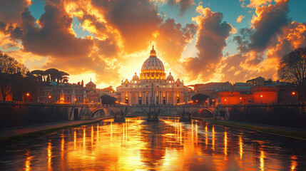 Fototapeta premium Capture the grandeur of Rome, Italy created with Generative AI technology
