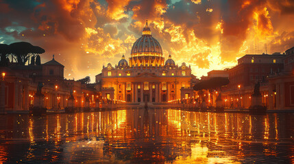 Obraz premium Capture the grandeur of Rome, Italy created with Generative AI technology