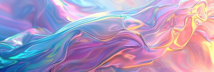 Abstract Iridescent Flowing Fabric