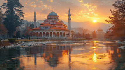 Fototapeta premium Capture the grandeur of Sarajevo, Bosnia created with Generative AI technology