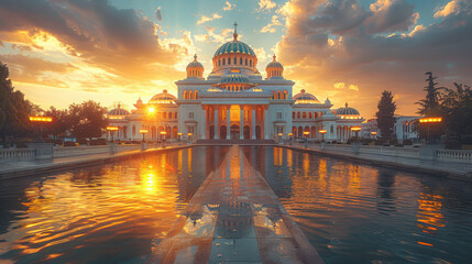 Capture the grandeur of Skopje, North Macedonia created with Generative AI technology