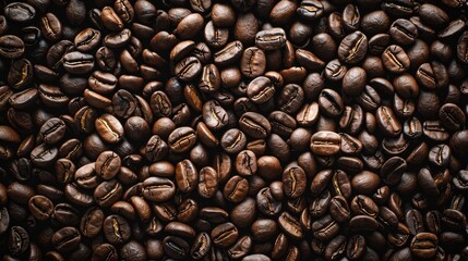 Naklejka premium Roasted coffee beans for backdrop