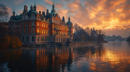 Fototapeta premium Capture the grandeur of Stockholm, Sweden created with Generative AI technology