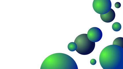 Blue green swamp bubbles over white negative space background