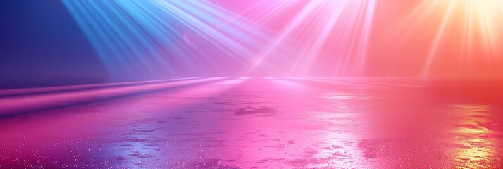 Neon-lit abstract scene with colorful lights, concept of modernity and nightlife