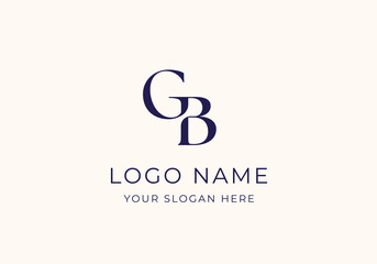Logo letter G and B connected, logo initial. Editable file