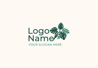 logo monstera leaves. Logo botanical, floral and home plants. Editable file © ahmadfaiz