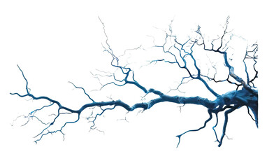 Blue neurons poster with copy space on transparent or white background
