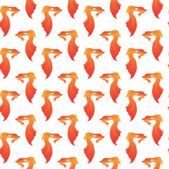 Gold fish. Simple seamless pattern. Vector illustration.