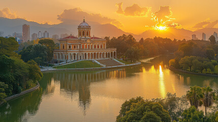 Obraz premium Capture the grandeur of Tirana, Albania created with Generative AI technology
