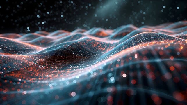 Background featuring a visual representation of gravitational waves in space