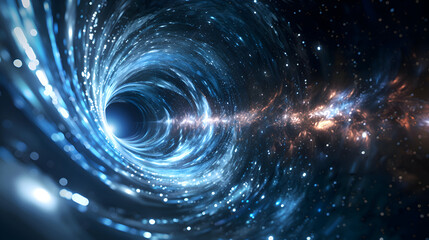 Obraz premium Spiral galaxy in the dark blue background