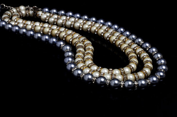 Multi row pearl necklaces