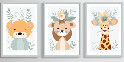 Fototapeta premium Baby poster print illustration.