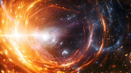 Obraz premium Background showing the curvature of light around a gravitational lens