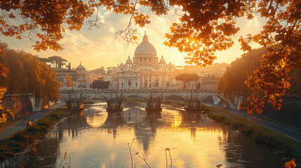 Fototapeta premium Capture the grandeur of Vatican City, Vatican City created with Generative AI technology