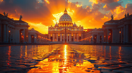 Fototapeta premium Capture the grandeur of Vatican City, Vatican City created with Generative AI technology