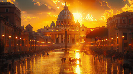 Fototapeta premium Capture the grandeur of Vatican City, Vatican City created with Generative AI technology