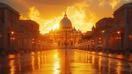 Fototapeta premium Capture the grandeur of Vatican City created with Generative AI technology