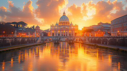 Fototapeta premium Capture the grandeur of Vatican City created with Generative AI technology