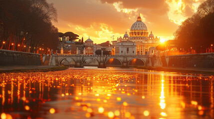 Fototapeta premium Capture the grandeur of Vatican City created with Generative AI technology