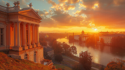Obraz premium Capture the grandeur of Vilnius, Lithuania created with Generative AI technology