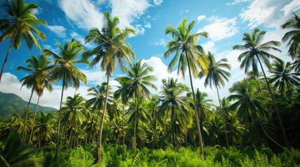 Obraz premium Leaves of coconut trees in their natural environment