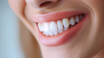 Obraz premium close up of smiling mouth , Hollywood smile , white teeth 