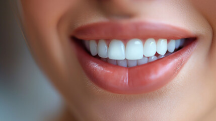 Obraz premium close up of smiling mouth , Hollywood smile , white teeth 
