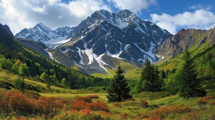 Fototapeta premium Mountain in the background of the photo