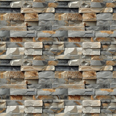 Seamless texture of beige brick wall brickwork pattern
