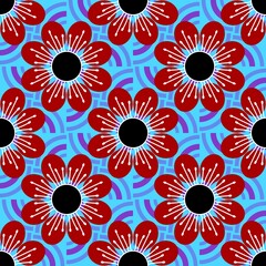 Simple floral seamless pattern with flowers for fabrics and cards and linens