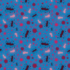 Medicine seamless bacteria pattern for wrapping paper and fabrics and linens