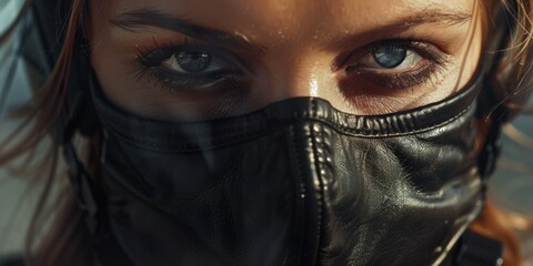 Naklejka premium Person wearing mask