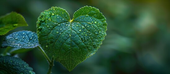 Heart-shaped leaf in a garden