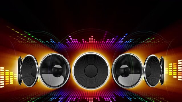Disco club party audio speaker CG background