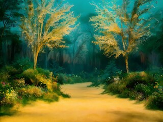 Obraz premium Enchanted Forest: A Cinematic Glimpse of Nature's Magic