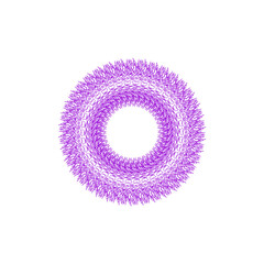 An abstract transparent circular spiral line art pattern design element.