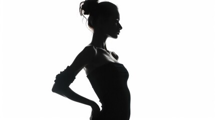 Woman in dress silhouette