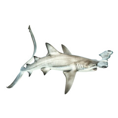 Fototapeta premium A hammerhead shark on transparent or white background