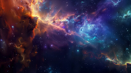Obraz premium Galactic Grandeur: A Breathtaking Wide Shot of Space