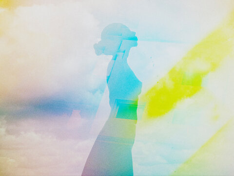 person with a background