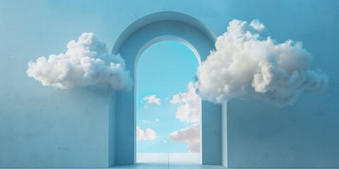Open Door Leading to Blue Sky