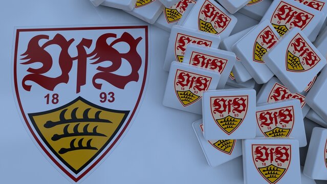 VfB Stuttgart background logo icon only editorial illustration
