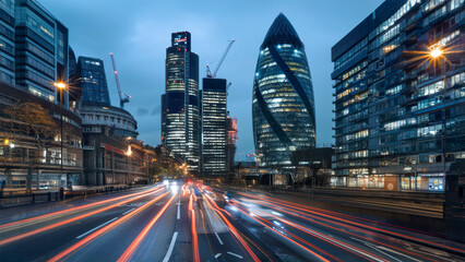 Obraz premium Banking system in the future south of London City high technology saving the world