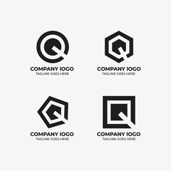 Q logo set flat design